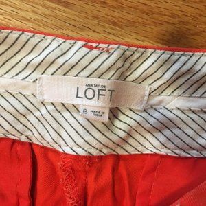 Loft Red-Orange Chino Shorts Size 8